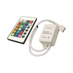 Conjunto controlador y mando a distancia para tiras multicolor RGB
